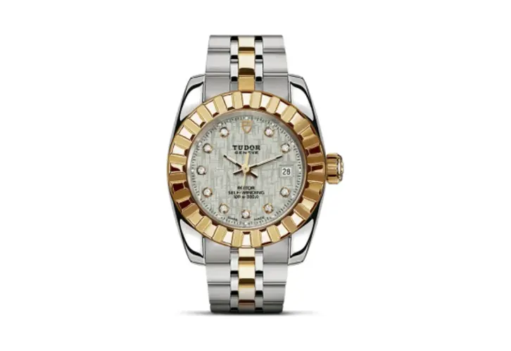 Tudor Classic 28 Stainless Steel / Yellow Gold / Fluted / Silver-Diamond / Bracelet