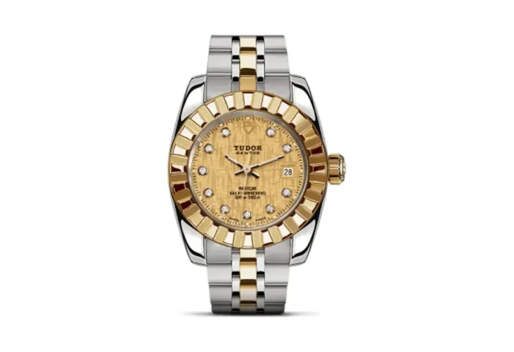Tudor Classic 28 Stainless Steel / Yellow Gold / Fluted / Champagne-Diamond / Bracelet