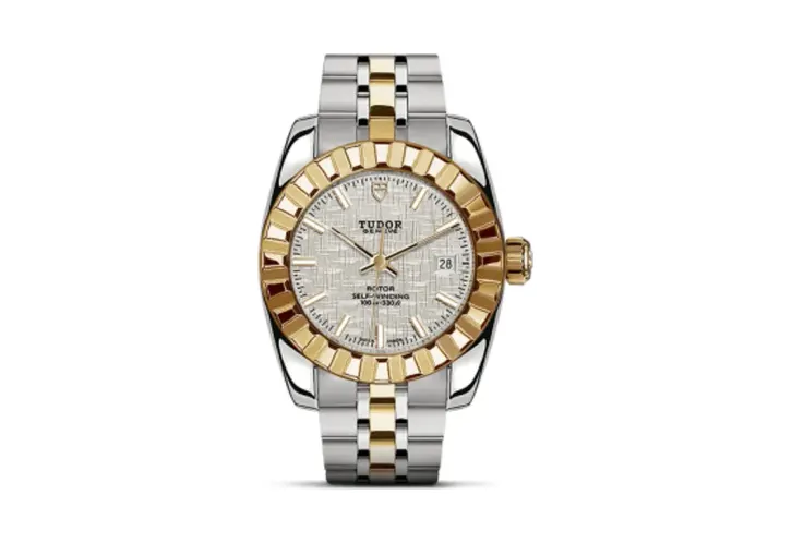 Tudor Classic 28 Stainless Steel / Yellow Gold / Fluted / Silver / Bracelet