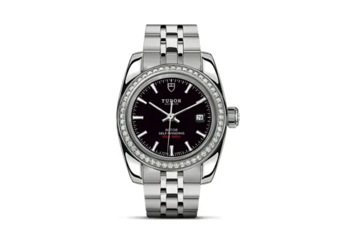 Tudor Classic 28 Stainless Steel / Diamond / Black / Bracelet