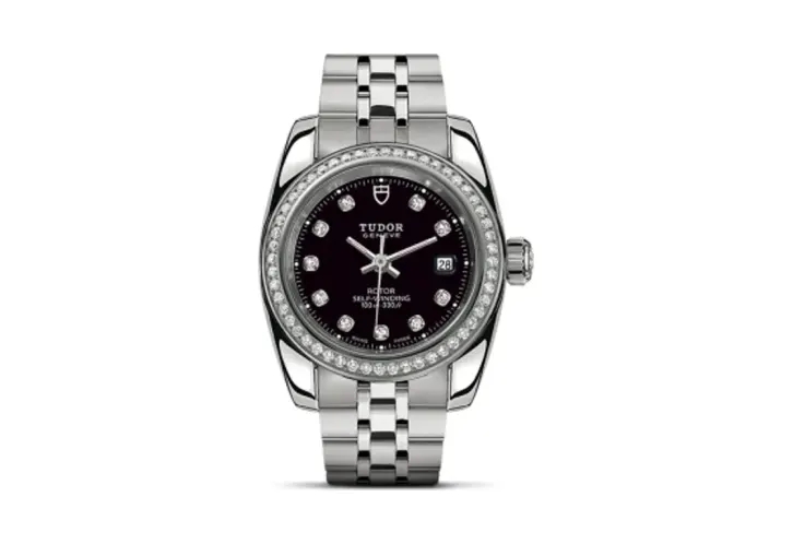Tudor Classic 28 Stainless Steel / Diamond / Black-Diamond / Bracelet