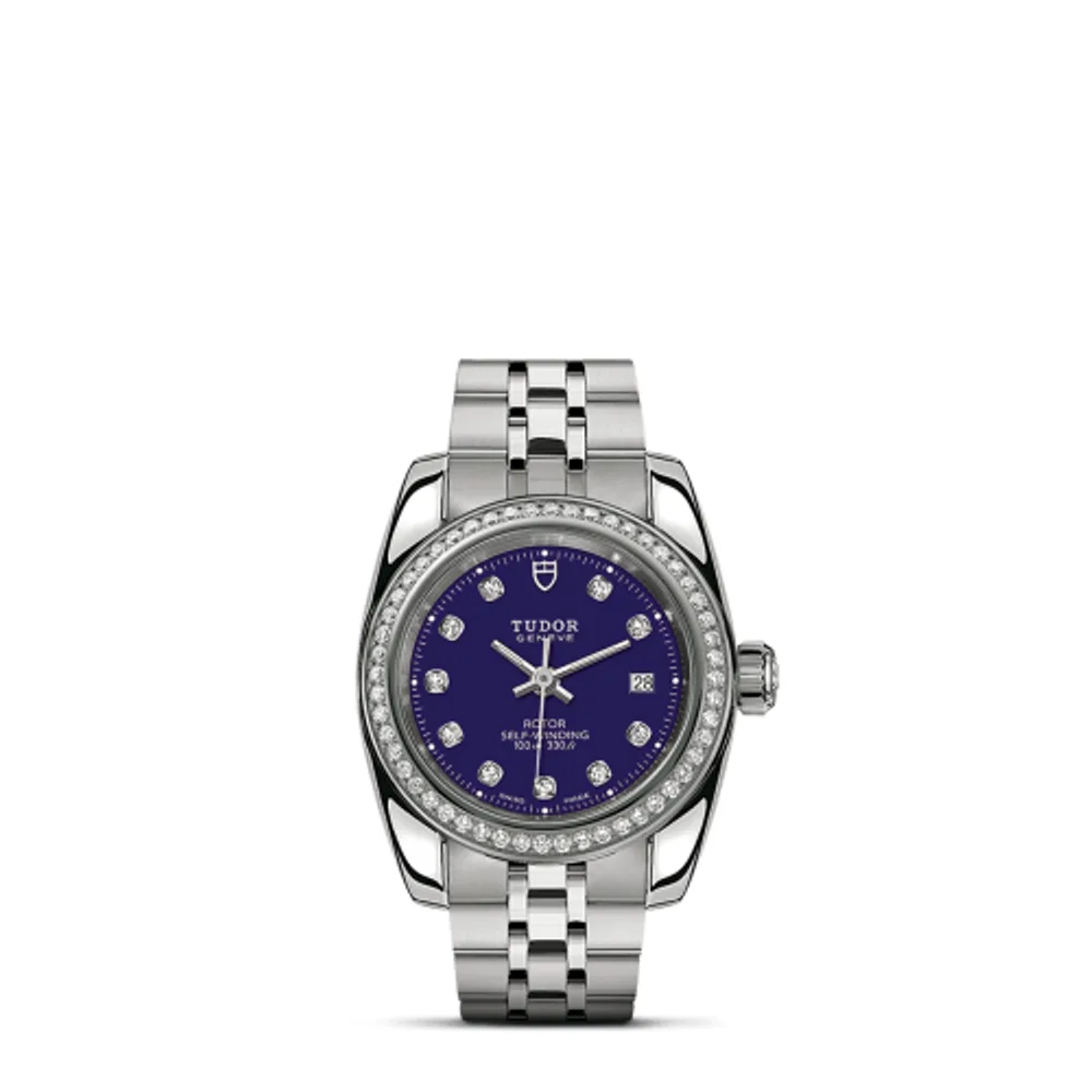 Tudor Classic 28 Stainless Steel / Diamond / Blue-Diamond / Bracelet
