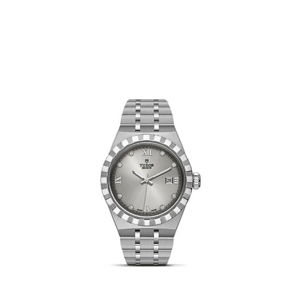 Tudor Royal Date 28 Stainless Steel / Silver - Diamond