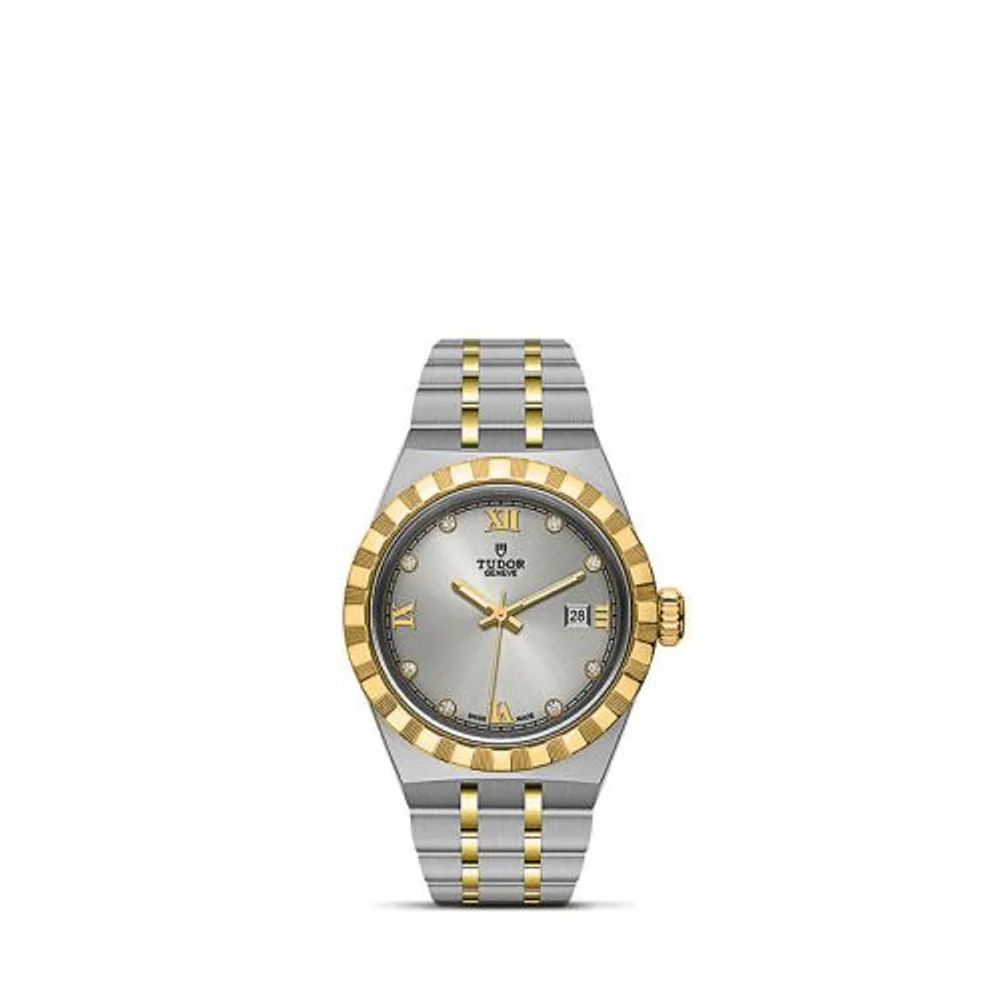 Tudor Royal Date 28 Stainless Steel / Yellow Gold / Silver - Diamond