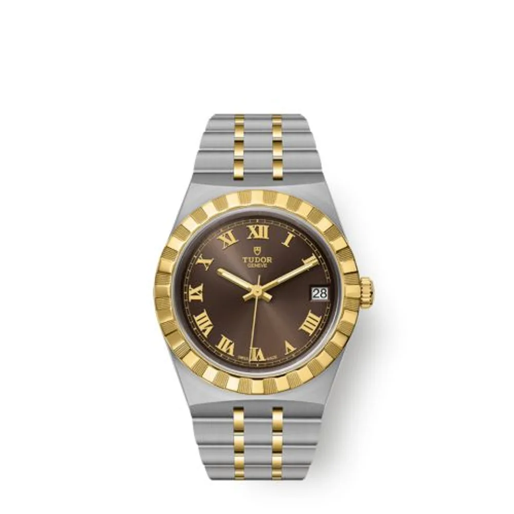 Tudor Royal Date 34 Stainless Steel / Yellow Gold / Chocolate - Roman