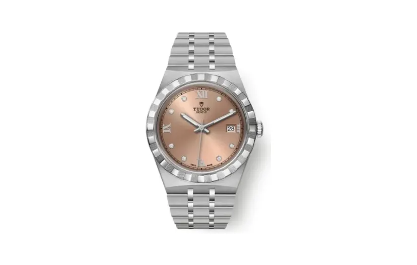 Tudor Royal Date 38 Stainless Steel / Salmon - Diamond