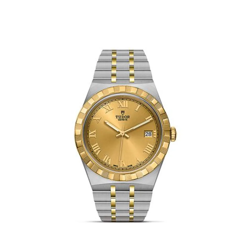 Tudor Royal Date 38 Stainless Steel / Yellow Gold / Champagne - Roman