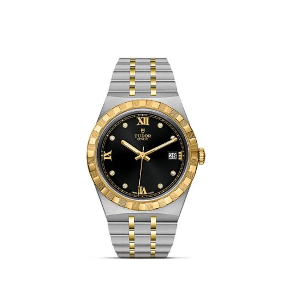 Tudor Royal Date 38 Stainless Steel / Yellow Gold / Black - Diamond