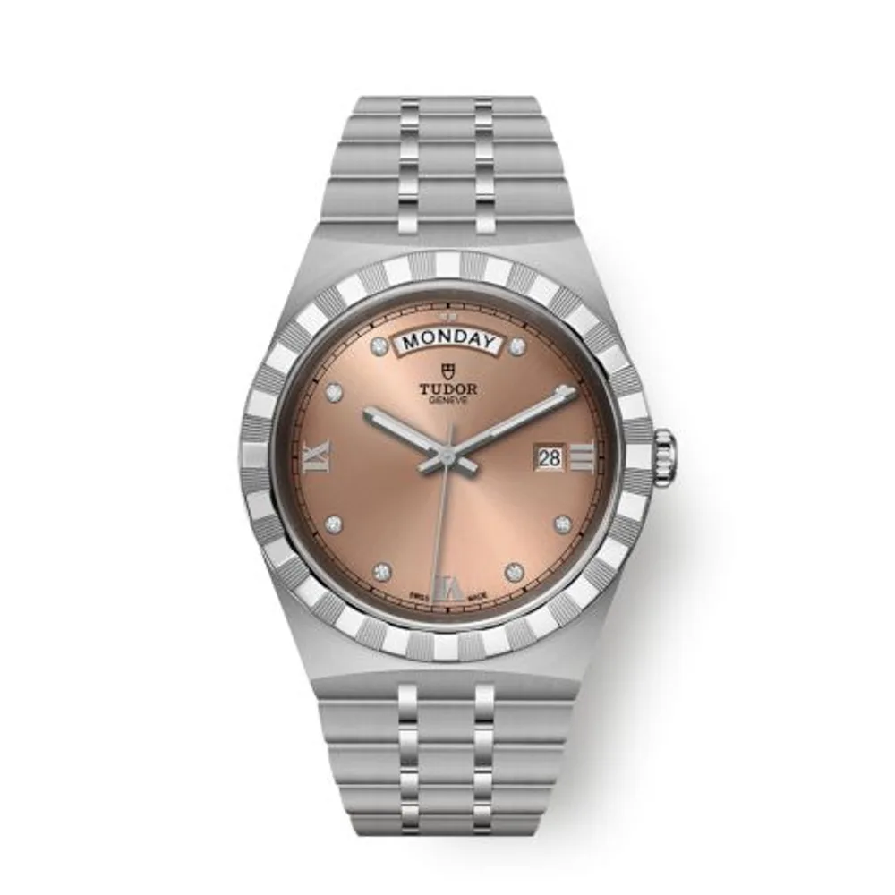 Tudor Royal Day-Date 41 Stainless Steel / Salmon - Diamond
