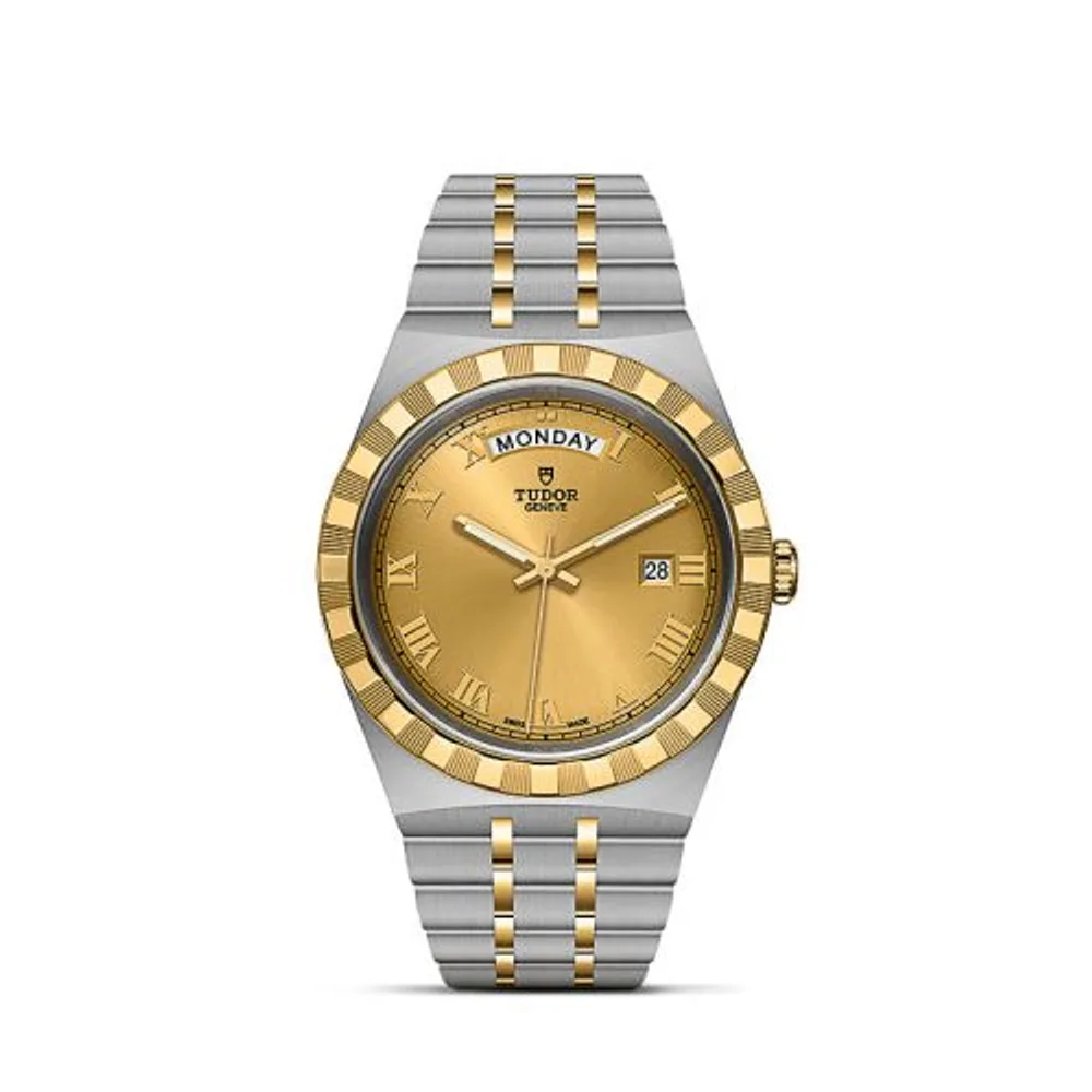 Tudor Royal Day-Date 41 Stainless Steel / Yellow Gold / Champagne - Roman