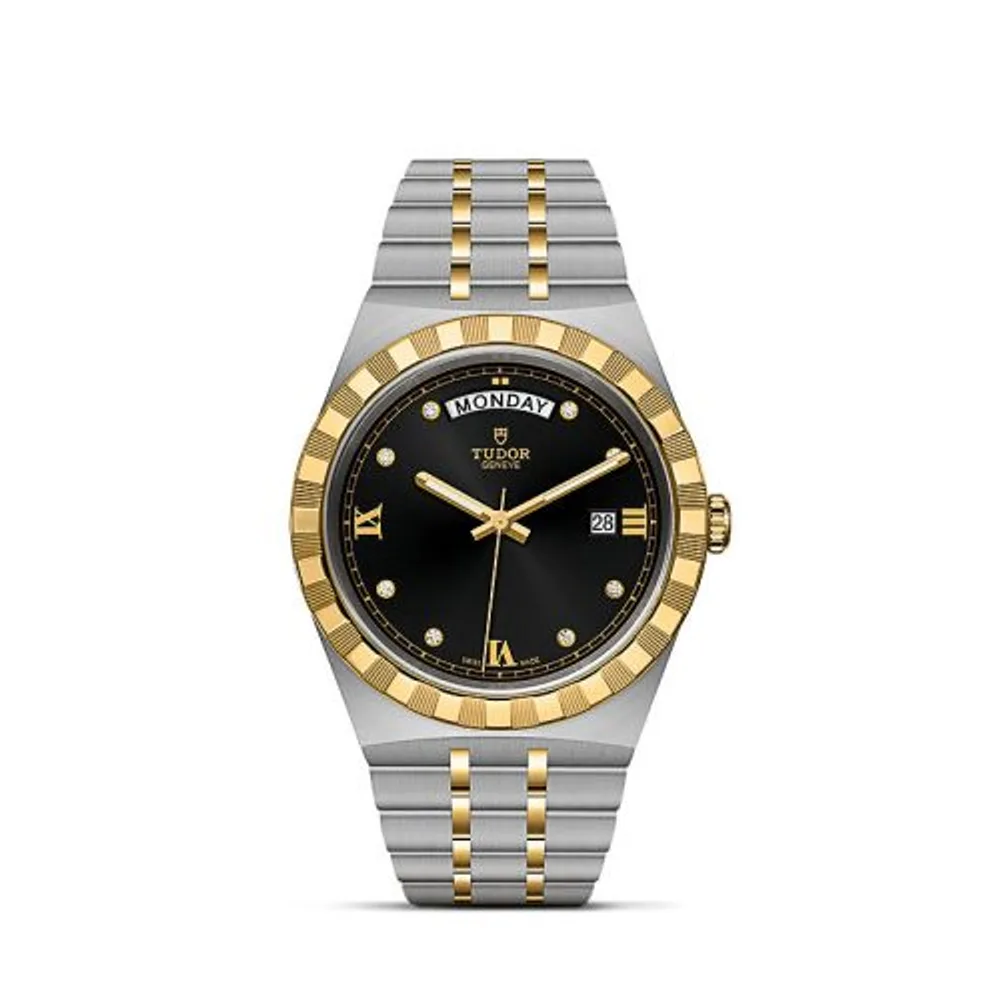 Tudor Royal Day-Date 41 Stainless Steel / Yellow Gold / Black - Diamond