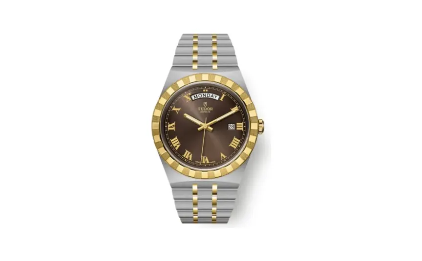 Tudor Royal Day-Date 41 Stainless Steel / Yellow Gold / Chocolate - Roman