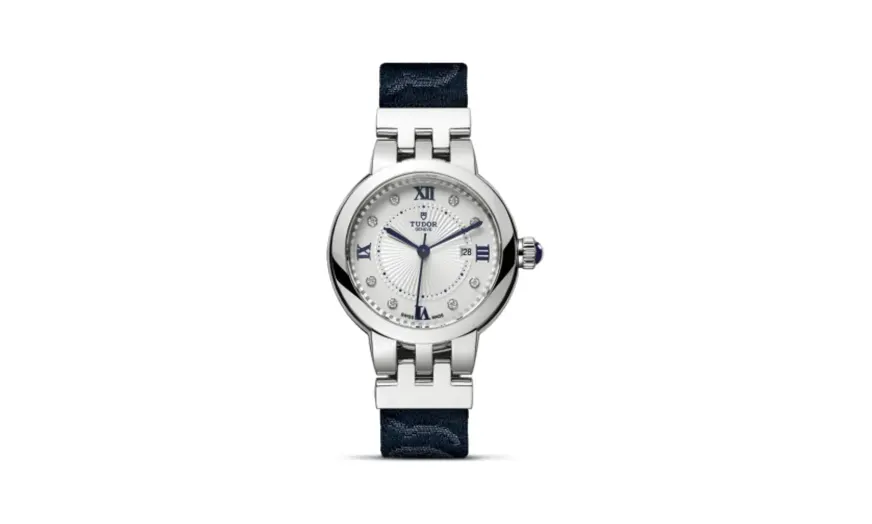 Tudor Clair de Rose 30 Stainless Steel / Silver-Diamond / Fabric