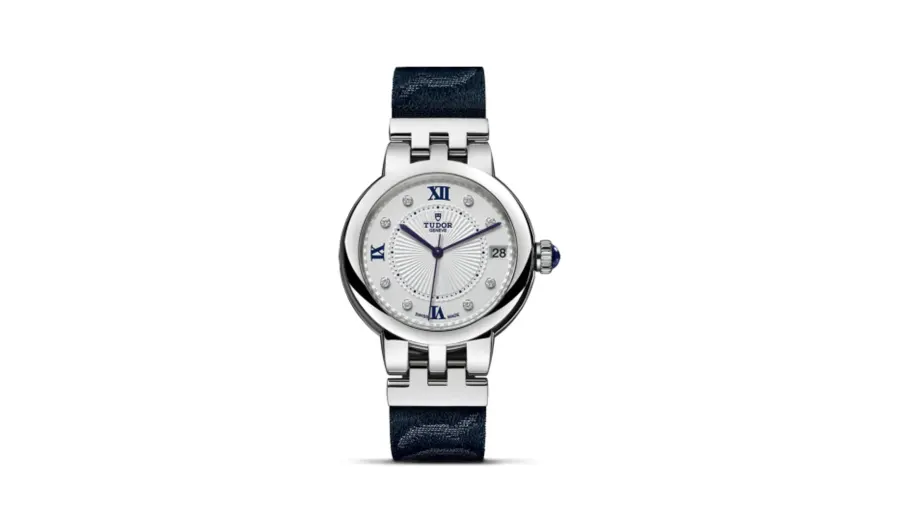 Tudor Clair de Rose 34 Stainless Steel / Silver-Diamond / Fabric