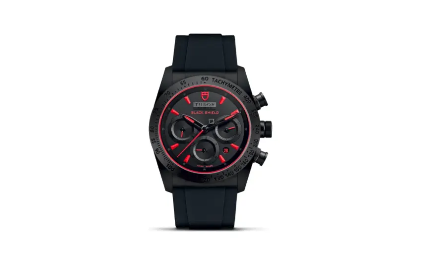 Tudor Fastrider Black Shield Ceramic / Black-Red / Rubber