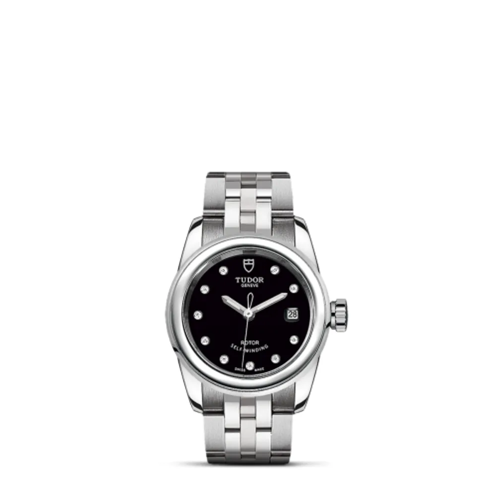 Tudor Glamour Date 26 Stainless Steel / Black-Diamond / Bracelet