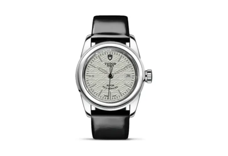 Tudor Glamour Date 26 Stainless Steel / Jacquard Silver / Strap