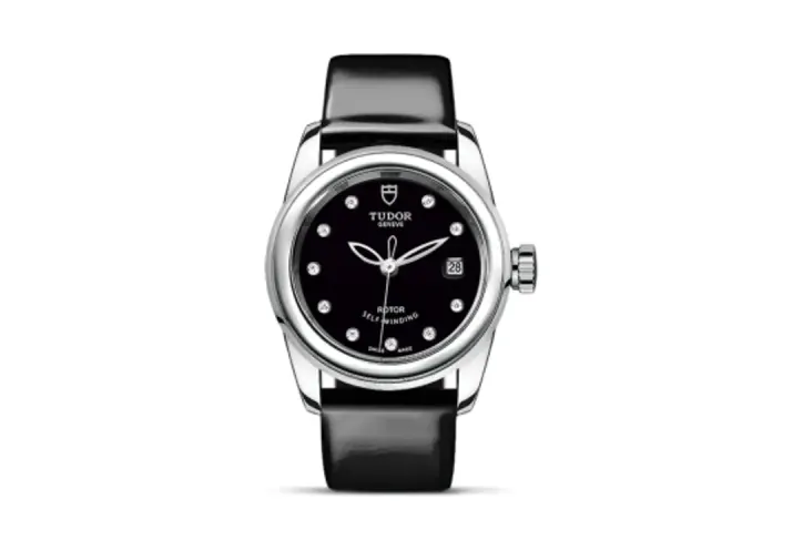 Tudor Glamour Date 26 Stainless Steel / Black-Diamond / Strap