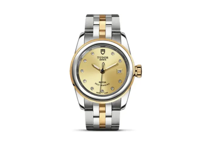 Tudor Glamour Date 26 Stainless Steel / Yellow Gold / Champagne-Diamond / Bracelet