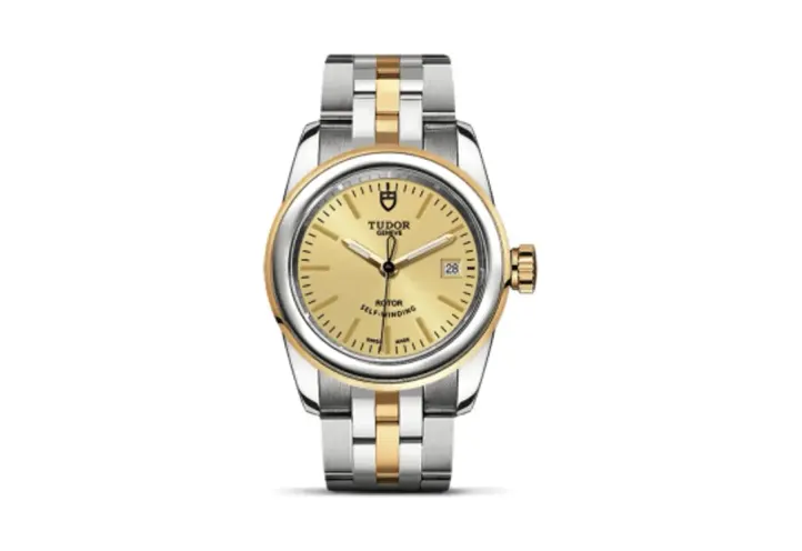 Tudor Glamour Date 26 Stainless Steel / Yellow Gold / Champagne / Bracelet