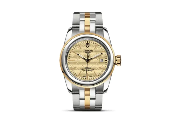 Tudor Glamour Date 26 Stainless Steel / Yellow Gold / Jacquard Champagne / Bracelet