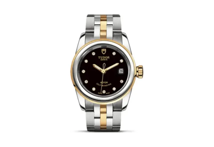 Tudor Glamour Date 26 Stainless Steel / Yellow Gold / Black-Diamond / Bracelet