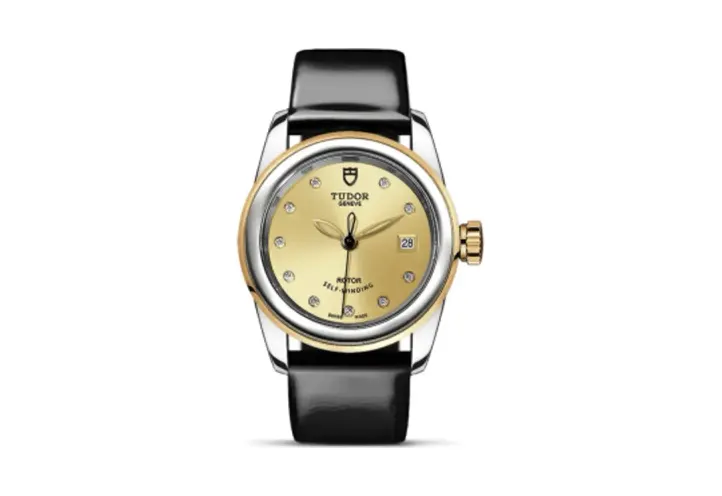 Tudor Glamour Date 26 Stainless Steel / Yellow Gold / Champagne-Diamond / Strap