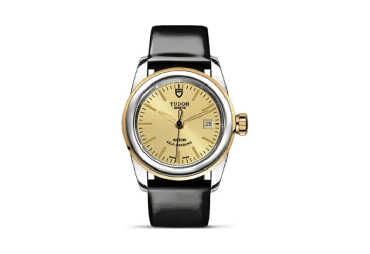 Tudor Glamour Date 26 Stainless Steel / Yellow Gold / Champagne / Strap