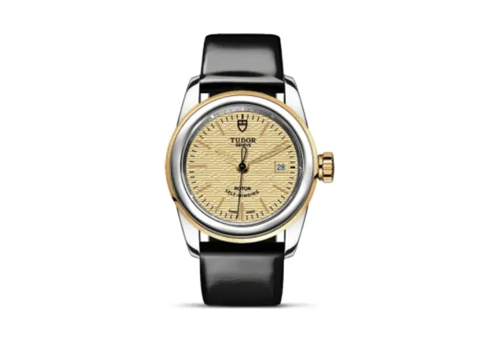 Tudor Glamour Date 26 Stainless Steel / Yellow Gold / Jacquard Champagne / Strap