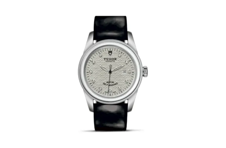 Tudor Glamour Date 31 Stainless Steel / Jacquard Silver-Diamond / Strap