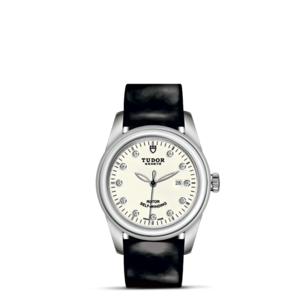 Tudor Glamour Date 31 Stainless Steel / Opaline-Diamond / Strap