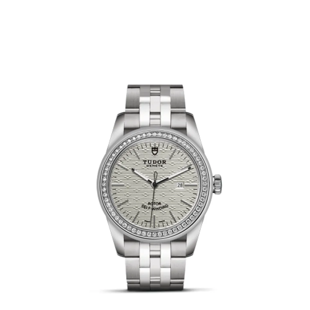 Tudor Glamour Date 31 Stainless Steel / Diamond / Jacquard Silver / Bracelet