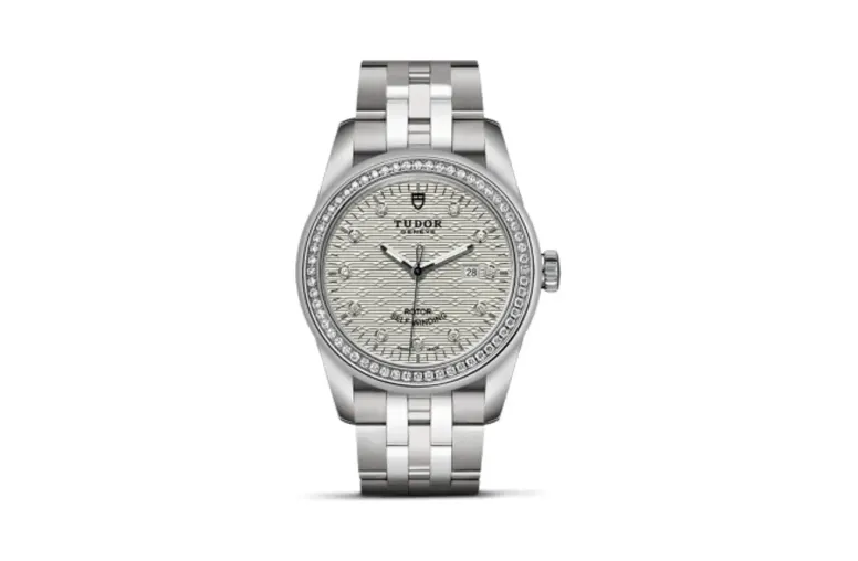 Tudor Glamour Date 31 Stainless Steel / Diamond / Jacquard Silver-Diamond / Bracelet