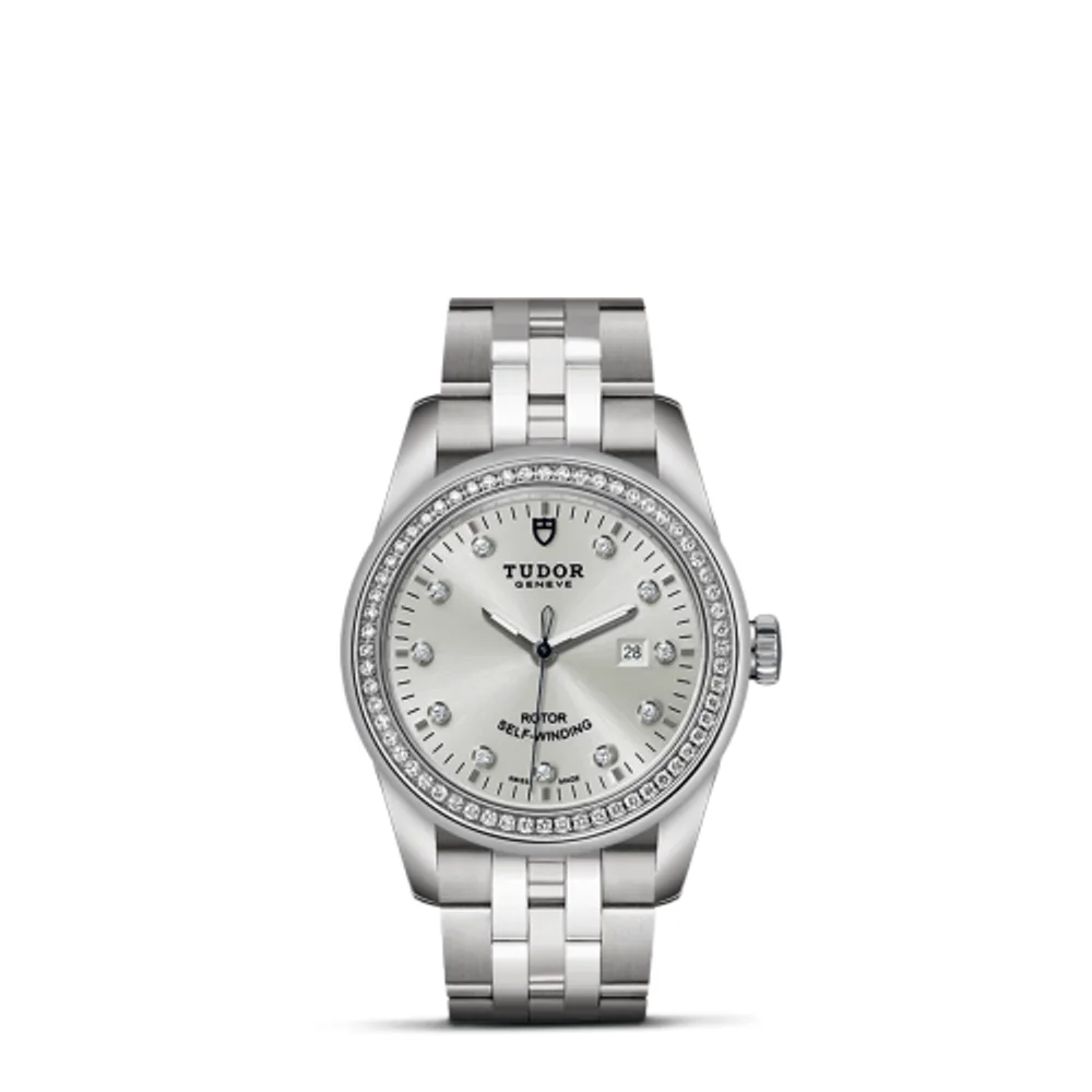 Tudor Glamour Date 31 Stainless Steel / Diamond / Silver-Diamond / Bracelet