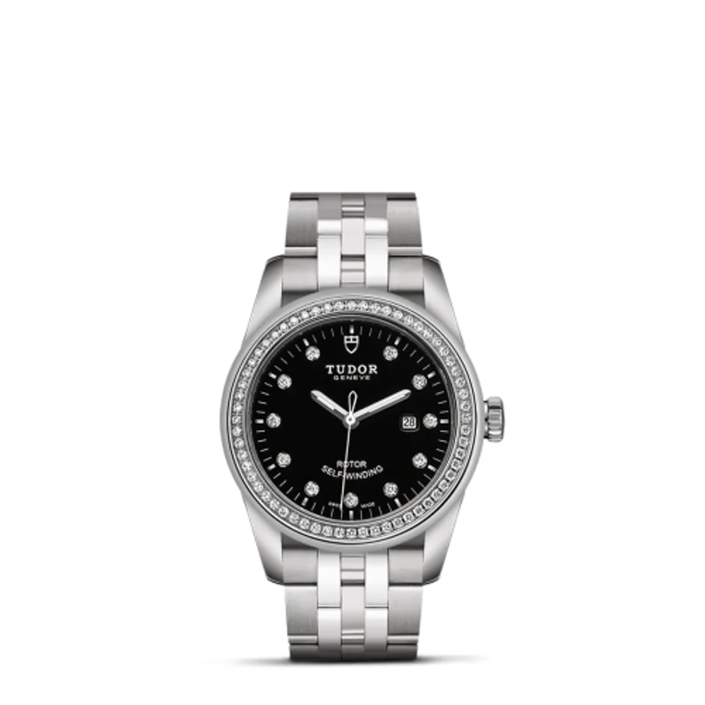 Tudor Glamour Date 31 Stainless Steel / Diamond / Black-Diamond / Bracelet