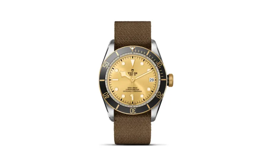 Tudor Heritage Black Bay Black S&G / Stainless Steel / Yellow Gold / Champagne / Fabric