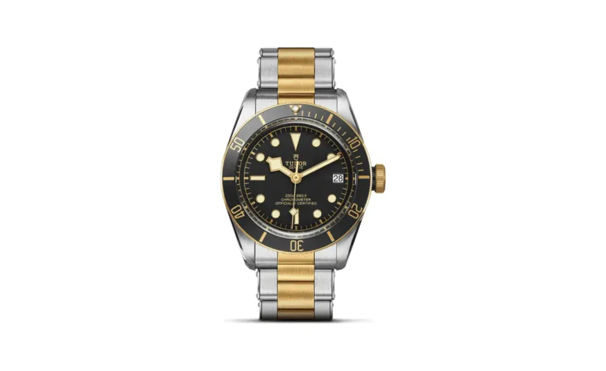 Tudor Heritage Black Bay Black S&G / Stainless Steel / Yellow Gold / Black / Bracelet