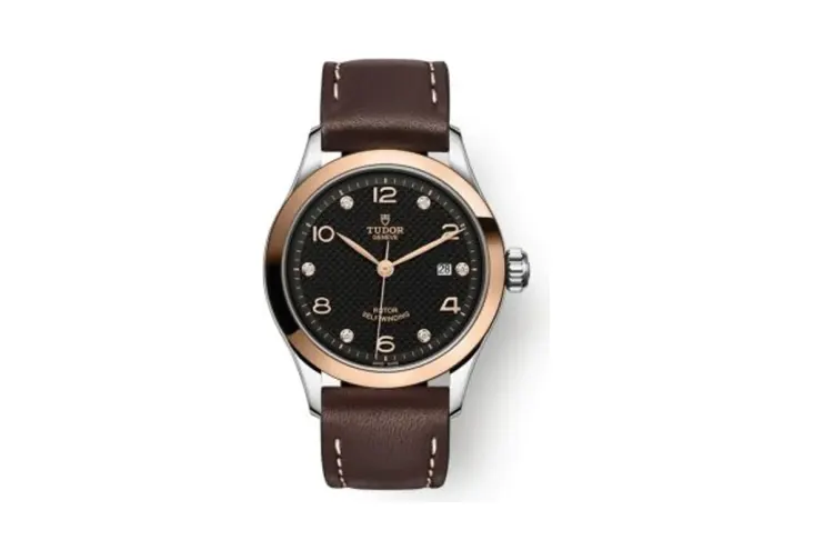 Tudor 1926 28 Stainless Steel / Rose Gold / Black - Diamond / Strap