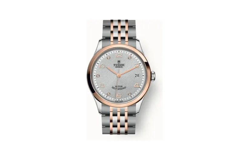 Tudor 1926, 36mm steel case, Rose gold bezel