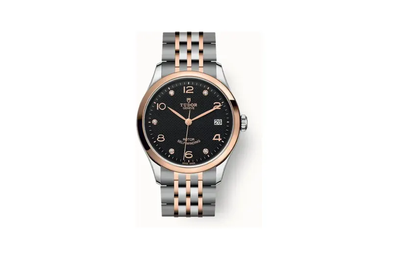 Tudor 1926, 36mm steel case, Rose gold bezel