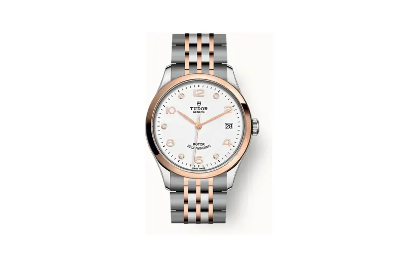 Tudor 1926, 36mm steel case, Rose gold bezel