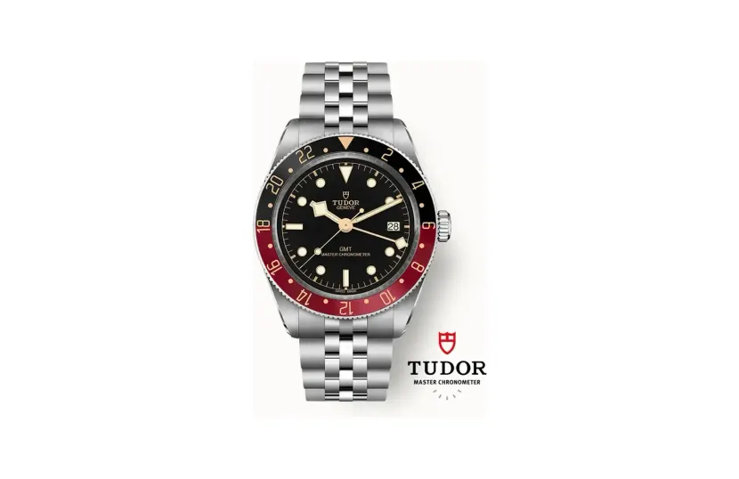 Tudor Black Bay 58 GMT, 39mm steel case, Black and burgundy bezel